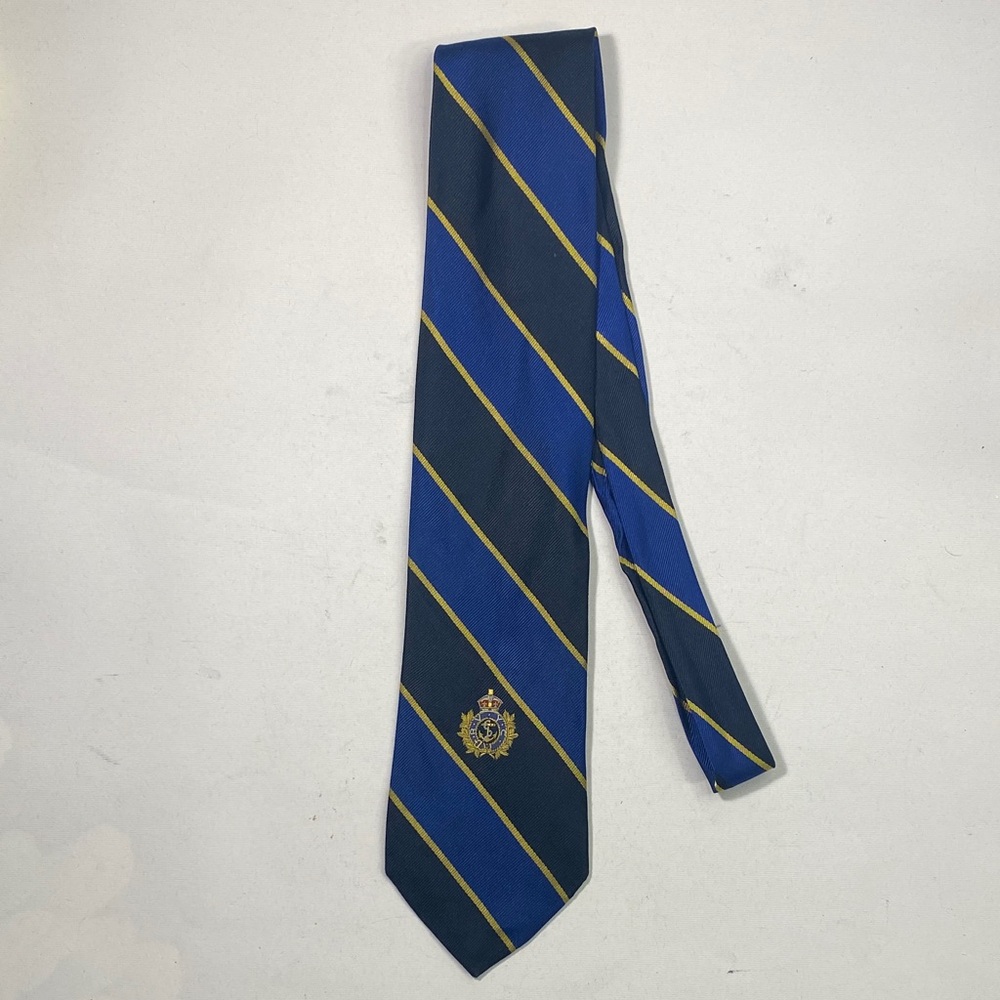 Elegant Blue and Gold Striped Tie